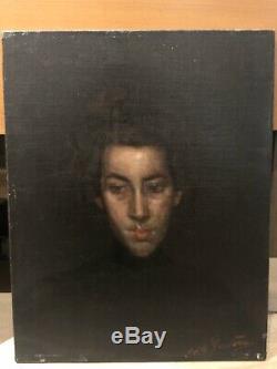 Antonio De La Gandara (1861-1917) Portrait De Femme Tableau Ancien