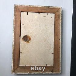 BASSE COUR non signé tableau peinture ancien vintage antique coq poule ferme £
