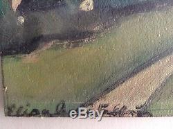 Beau Tableau Ancien Expressionnisme Paysage Montagne Chartreuse Huile signée