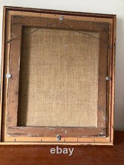 Beau Tableau Ancien H/toile Paysage -g-albert 1892 -prairie Soleil Couchant