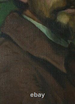 Beau Tableau Ancien autoportrait signé du Peintre Louis Buffin Nabis Symboliste