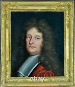 Beau Tableau Ancien portrait 17ème homme de qualité Perruque Rouen Vignon x 2