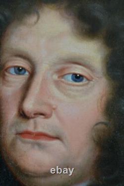 Beau Tableau Ancien portrait 17ème homme de qualité Perruque Rouen Vignon x 2