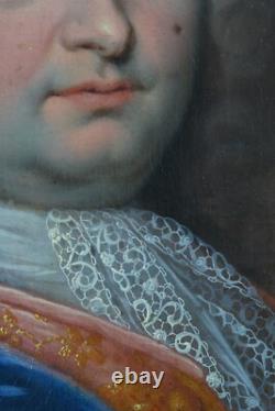 Beau Tableau Ancien portrait 17ème homme de qualité Perruque Rouen Vignon x 2