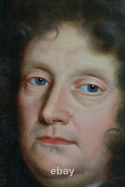 Beau Tableau Ancien portrait 17ème homme de qualité Perruque Rouen Vignon x 2