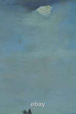 Beau Tableau ancien Paysage Marine Gaston Guignard bord de Mer Bordeaux 19