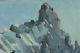 Beau tableau ancien Paysage des Alpes Neige Sommet Hiver Montagne sv Contencin