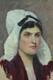 Beau tableau ancien Portrait Femme coiffe Costume Normandie N°3 atelier 1890
