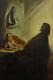 Beau tableau ancien Religieux Les Pèlerins d'Emmaüs Rembrandt étude Christ hsc