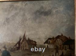 Belle Peinture Huile Sur Panneau Bois Hsp Marine Bateau Tableau 1900 Art Ancien