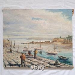 Deschamps marine Bretagne St Saint Quay Portrieux breton tableau peinture ancien Deschamps marine Bretagne St Saint Quay Portrieux breton tableau peinture ancien