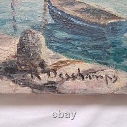 Deschamps marine Bretagne St Saint Quay Portrieux breton tableau peinture ancien