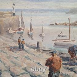 Deschamps marine Bretagne St Saint Quay Portrieux breton tableau peinture ancien