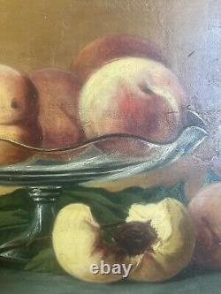 Duo de Tableaux Anciens peinture à l' huile Nature Morte Aux Fruits Époque 1900
