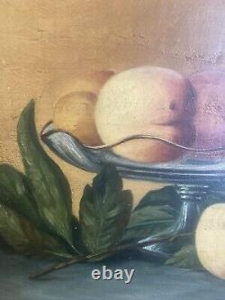 Duo de Tableaux Anciens peinture à l' huile Nature Morte Aux Fruits Époque 1900
