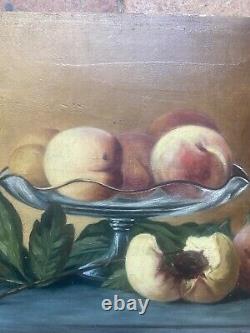 Duo de Tableaux Anciens peinture à l' huile Nature Morte Aux Fruits Époque 1900