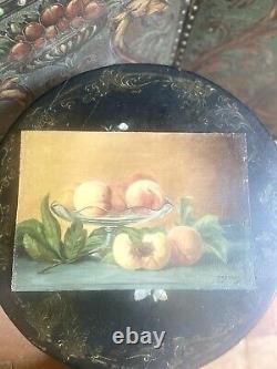 Duo de Tableaux Anciens peinture à l' huile Nature Morte Aux Fruits Époque 1900