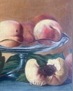 Duo de Tableaux Anciens peinture à l' huile Nature Morte Aux Fruits Époque 1900