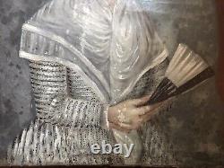 ÉCOLE FRANÇAISE PORTRAIT HST TABLEAU ANCIEN FIN XVIII 18eme ART POPULAIRE NAÏF