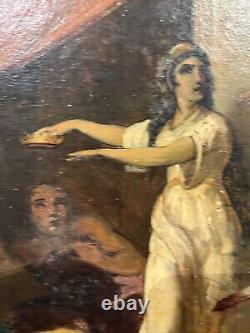 Ecole Française Vers 1860 La Mort De Caligula tableau ancien romantisme