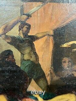 Ecole Française Vers 1860 La Mort De Caligula tableau ancien romantisme