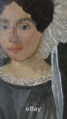 Ecole Francaise XIX / Tableau Ancien / Huile /portrait Femme