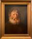École Française XIXe Grand Portrait Homme barbu Tableau Ancien Huile Sur Toile