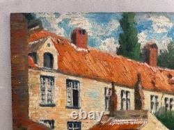 Ecole post-impressionniste, huile sur panneau, tableau ancien, peinture