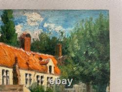 Ecole post-impressionniste, huile sur panneau, tableau ancien, peinture