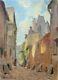 Edmond QUINTON 1892-1969 Tableau ancien Impressioniste Vieille ville LE MANS