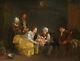 Etienne AUBRY tableau ancien XVIIIème huile toile scène genre nourrice enfants