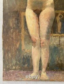 Femme Nue René GOUIN Tableau Ancien Impressionnisme Erotisme Toulouse Lautrec