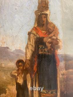 Fernand Cormon (1845-1924) Femme à l'enfant XIXe Orientalisme Tableau Ancien