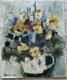 Françoise Pirro Tableau Ancien signé Nature Morte Fleurs Huile Toile