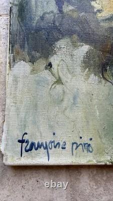 Françoise Pirro Tableau Ancien signé Nature Morte Fleurs Huile Toile