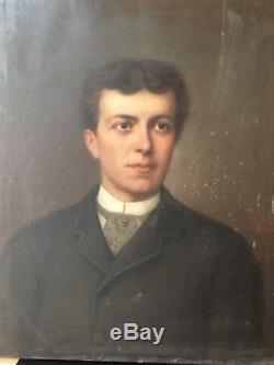 Gianoli portrait d'homme tableau ancien huile sur toile XIXe