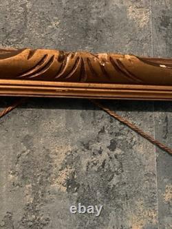 Grand Tableau Ancien Paysage Bucolique Cadre En Bois 1910-1930 60x51 cm