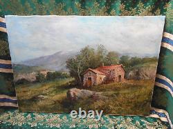 Grand Tableau Ancien Peinture Huile Ecole de Barbizon Provence Alpes DLG XIXeme