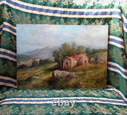 Grand Tableau Ancien Peinture Huile Ecole de Barbizon Provence Alpes DLG XIXeme