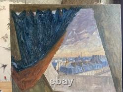 Grand tableau ancien Louis Peyré Huile sur toile 85×54
