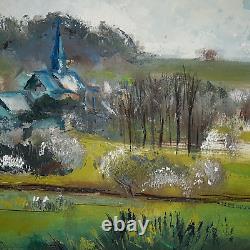 Grand tableau ancien SCHASSER Signé HST circa 1982 Bon état 81 X 65 CM
