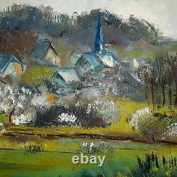 Grand tableau ancien SCHASSER Signé HST circa 1982 Bon état 81 X 65 CM