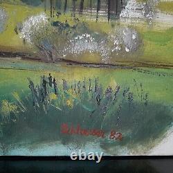 Grand tableau ancien SCHASSER Signé HST circa 1982 Bon état 81 X 65 CM