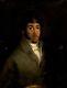 Grand tableau ancien portrait de jeune homme école espagnole Goya