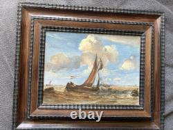 HST TABLEAU ANCIEN MARINE BATEAU XIX eme DRAPEAU HOLLANDE