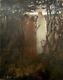Henri ROYER Symbolisme Tableau Ancien 1891 HsT Christ Forêt Moreau Khnopff Redon