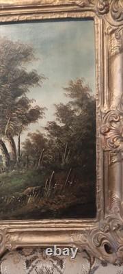 Hst Huile Sur Toile Tableau Ancien Moulin