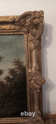 Hst Huile Sur Toile Tableau Ancien Moulin