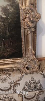 Hst Huile Sur Toile Tableau Ancien Moulin