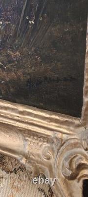 Hst Huile Sur Toile Tableau Ancien Moulin